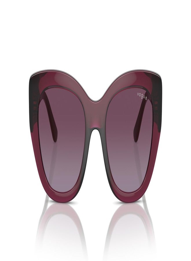 Vogue Eyewear VO5567S Sunglasses, Transparent Cherry/Violet Gradient, 52 mm - Image 1