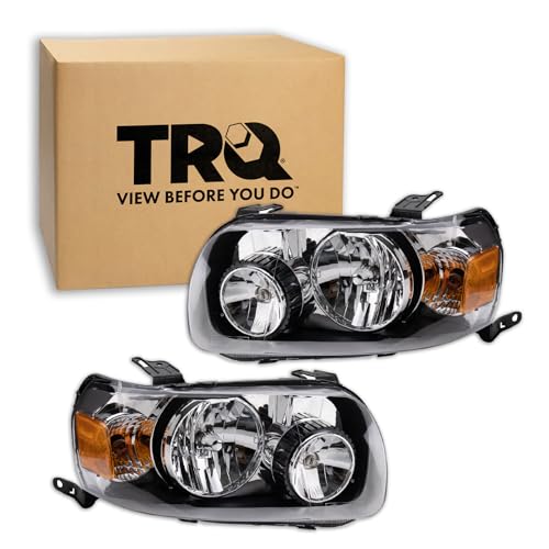 TRQ Driver & Passenger Side Headlight Assembly Set Headlights Driver & Passenger Side Compatible with 2005-2007 Ford Escape FO2518102 FO2519102 - Image 2