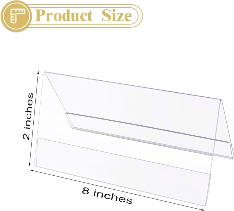 NEILL Cast Acrylic Desk Name Plate Holder Size 8 inches x 2 inches Pack of 6 pcs Desk Sign Frame for Table Display Blank Nameplate for Office Business Conference Meeting Room Student School Classroom - Image 2