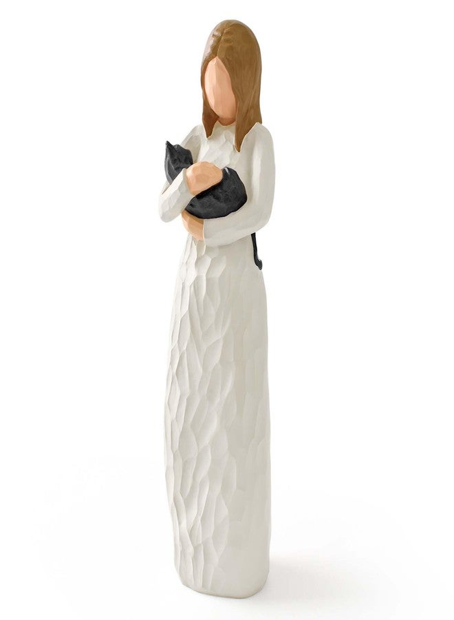 Cuayaes Black Cat Memorial Gifts for Women, Resin Cat Figurines Decor for Cat Lovers, Pet Friendship Guardian Angel Statue, Loss of Cat Sympathy Gift Remembrance Gifts for Cat Mom - Image 1