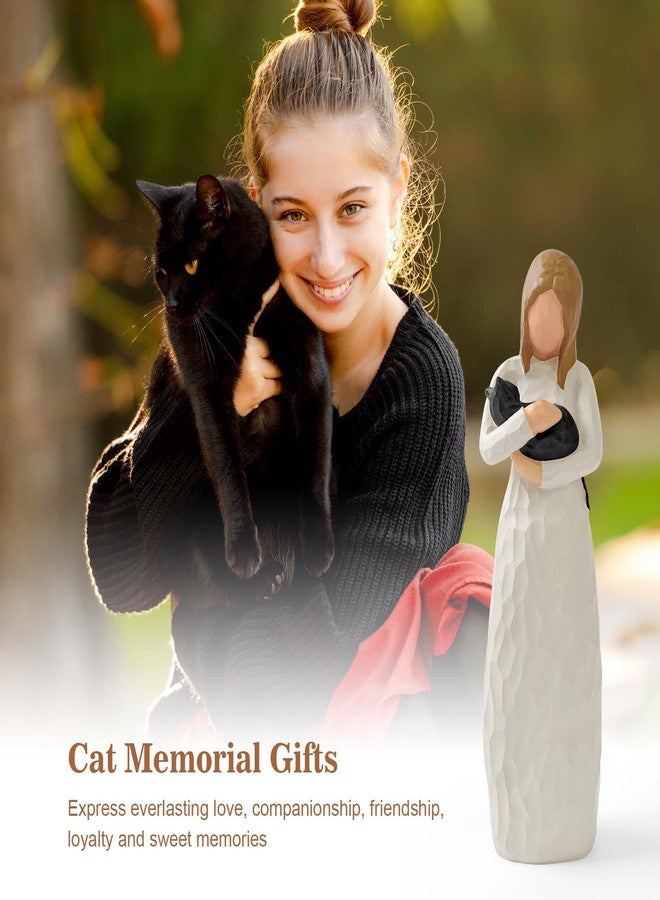 Cuayaes Black Cat Memorial Gifts for Women, Resin Cat Figurines Decor for Cat Lovers, Pet Friendship Guardian Angel Statue, Loss of Cat Sympathy Gift Remembrance Gifts for Cat Mom - Image 2