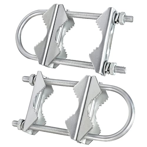 XRDS -RF Double Antenna Mast Clamp V Jaw Block with U Bolts, Heavy Duty Mast to Mast Mount Bracket Kit for Outdoor Antenna 2 Sets - Image 1