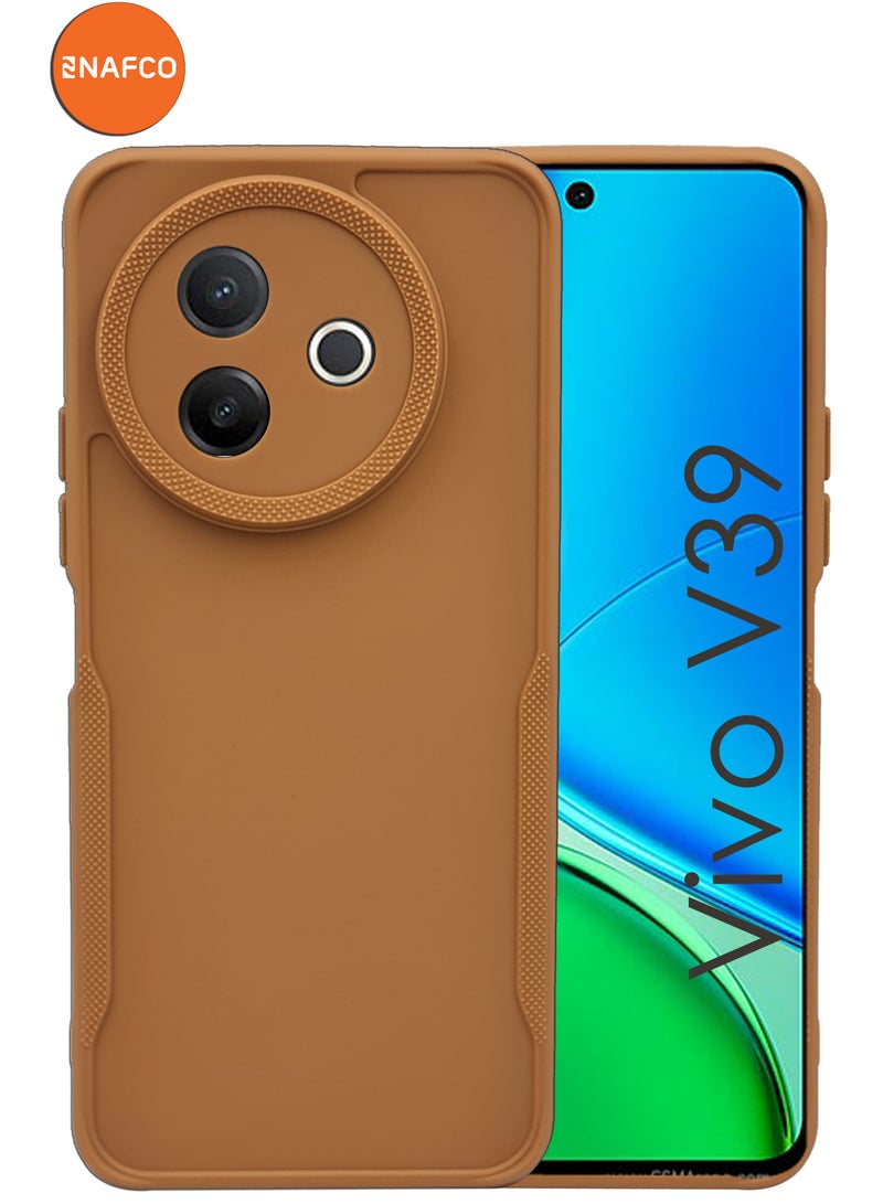 NAFCO Side Protective Bumper Silicone Case with Extra Frame Protection Compatible For Vivo V39 5G - Light Orange  - Image 1