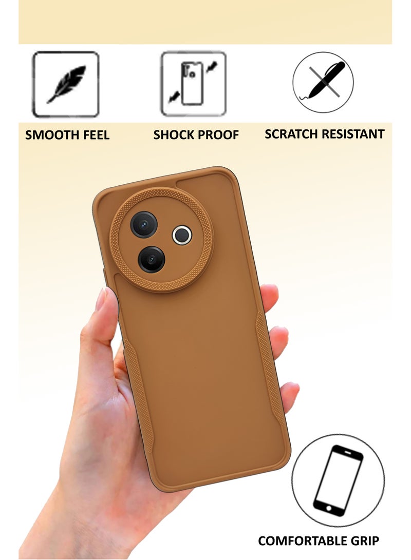NAFCO Side Protective Bumper Silicone Case with Extra Frame Protection Compatible For Vivo V39 5G - Light Orange  - Image 2