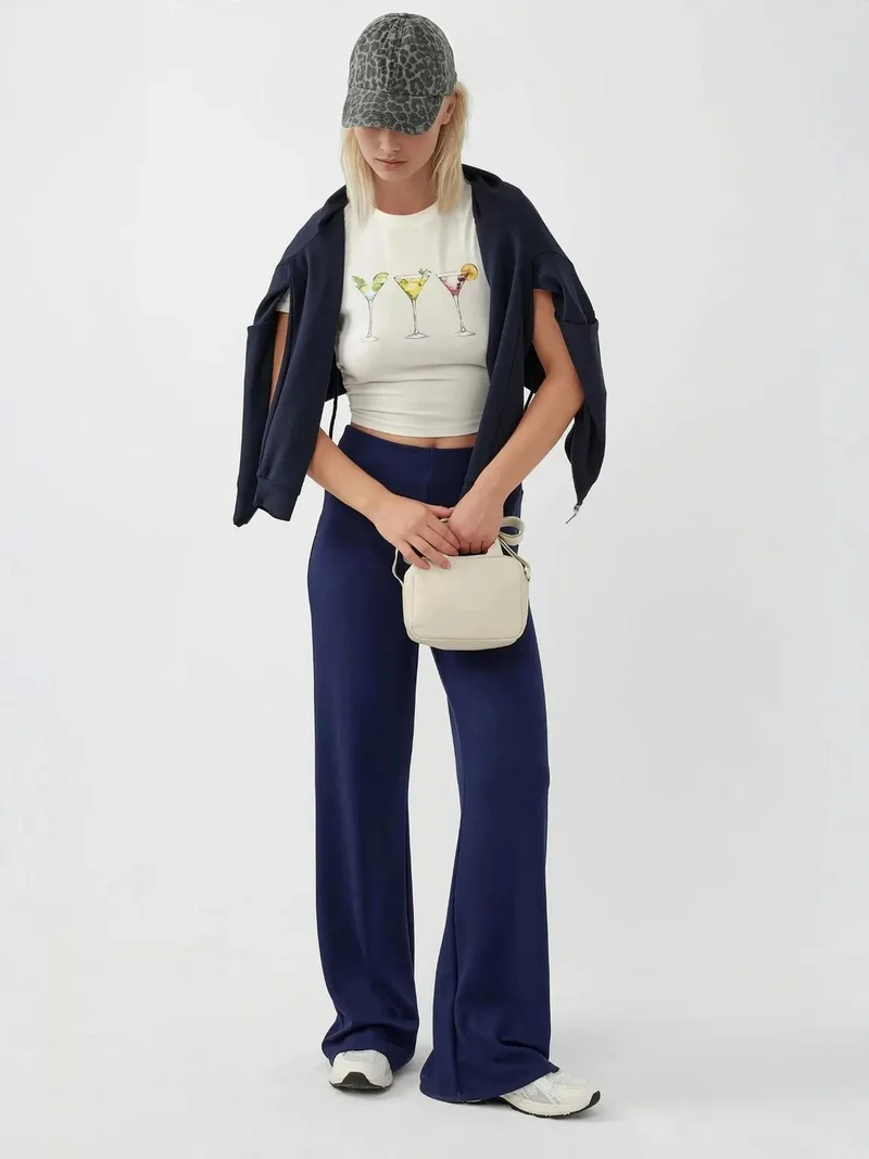 HICCUP Relaxed Fit Modal Touch Straight Leg Sweatpants