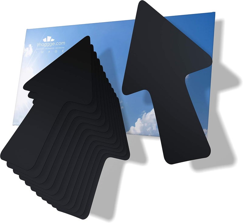 imaggge.com 12 Arrows – Black – Signage and Orientation Stickers – Indoor and Outdoor – Directions, Arrow Path, Directions - Image 1