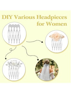 Lawie Lawie 20 Pack 5 Teeth Small Tiny Silver Metal Side Hair Combs Plain Blank Crafting DIY Slide Combs Wedding Bridal Veil Combs Decorative Headpiece French Twist Updo Clip Bun Holder Hair Accessories  - Image 2