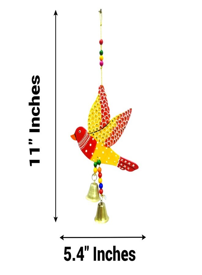 NOKHWAL Hanging Bird Handmade Main Door Garden Decorative Wall Hanging Hand Painted Birds for Balcony Decoration Hanging Decorative Items for Hall Room Wall Décor Decorative for Home (A) - Image 5