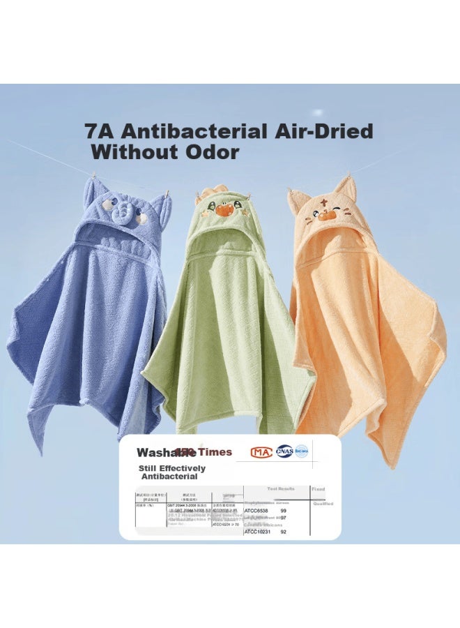 Ouyun Baby Towel Coral Fleece Absorbent Quick-dry Children's Hooded Bathrobe Baby Lati Rabbit 150*100cm - Image 3