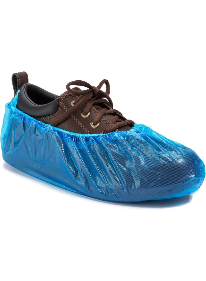 100 pieces disposable anti-slip shoe covers for indoor use, pack of 50 pairs, waterproof plastic shoe covers, protection and insulation for shoes and feet from water and dirt. - Image 1