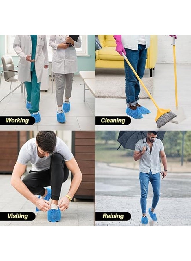 100 pieces disposable anti-slip shoe covers for indoor use, pack of 50 pairs, waterproof plastic shoe covers, protection and insulation for shoes and feet from water and dirt. - Image 5