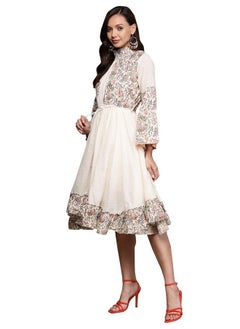 ishin Women's Above Knee Length Cotton Printed Floral Cream Empire Dress INWDR0243_CR_M_Cream - pzsku/ZA677EA2BF0D0528EEA40Z/45/_/1738305996/c2325a77-9693-49e4-9b51-b043878c75d1