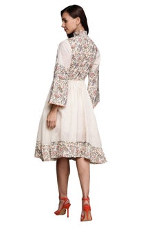 ishin Women's Above Knee Length Cotton Printed Floral Cream Empire Dress INWDR0243_CR_M_Cream - pzsku/ZA677EA2BF0D0528EEA40Z/45/_/1738306009/30f052d6-90d0-46d4-8131-4cbde1860625