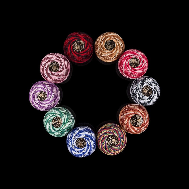 ProKart Embroidery Material Crochet Mercer Cotton Thread Yarn for Knitting and Craft Making (10 Ball, Multicolor) - Image 3