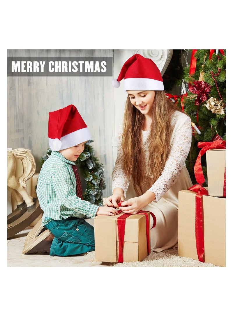 Hat-Red Hat With White Top-Holiday Hat For Adults And Kids-Hat-Cap For Party Supplies - Image 4