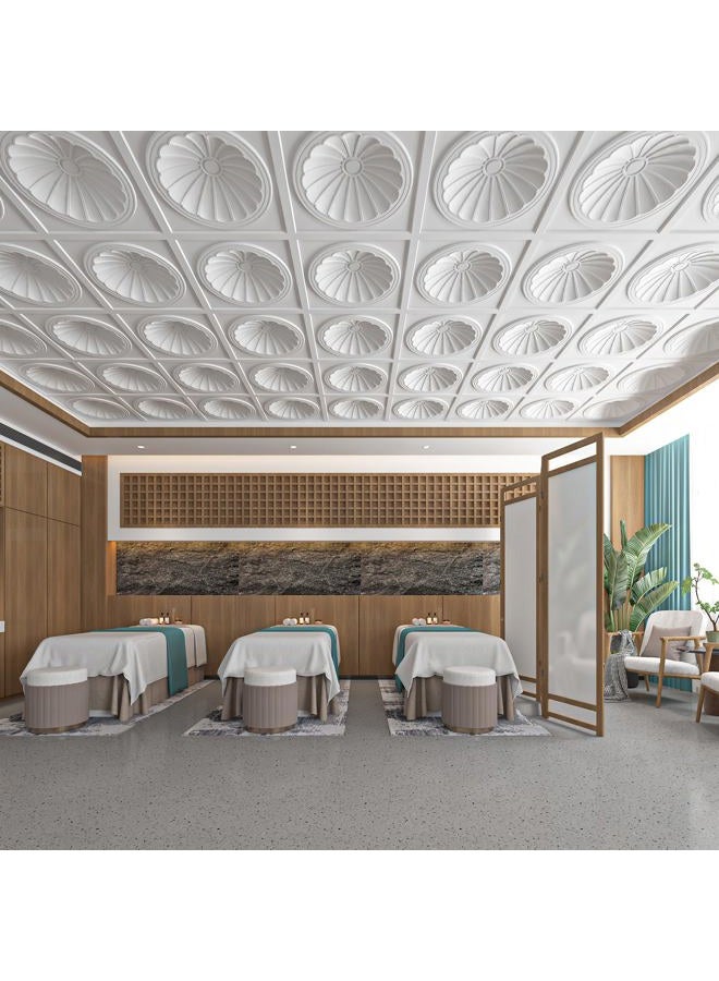 Art3dwallpanels Ceiling Tiles 12 Pack Drop Ceiling Tiles, 24 x 24 Inch High Grade PVC 3D Wall Panels for Interior Wall Decor, Fire Rated, Waterproof, Light Weight, Prevent Breakage, White - Image 5