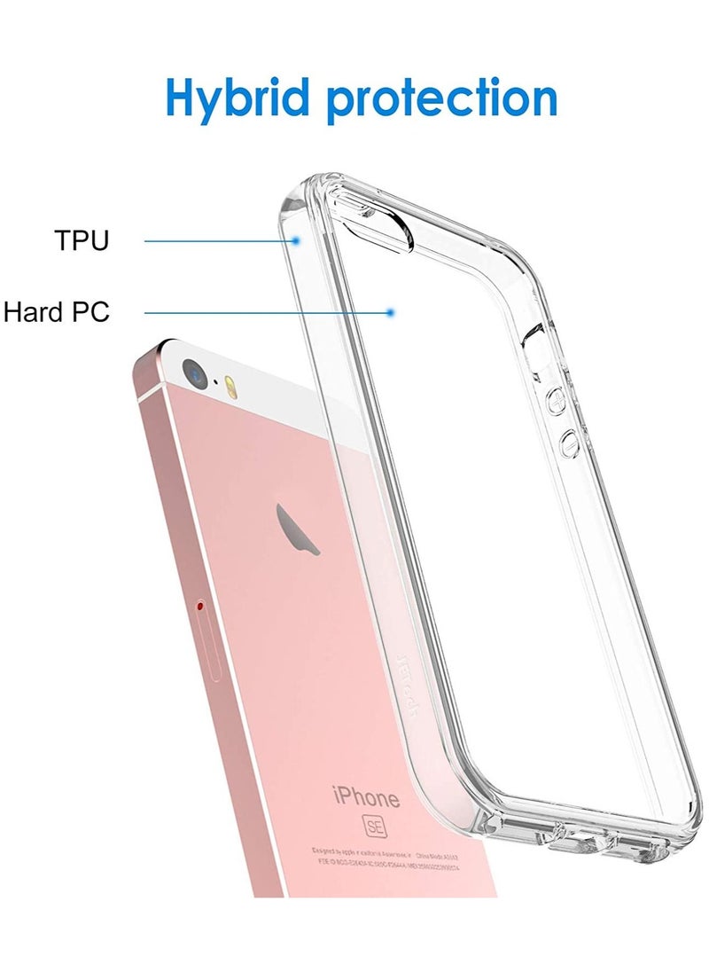 Generic - Case for Apple iPhone SE, iPhone 5s, iPhone 5, Shock-Absorption Bumper Cover Anti-Scratch Clear Back, HD Clear - Image 1
