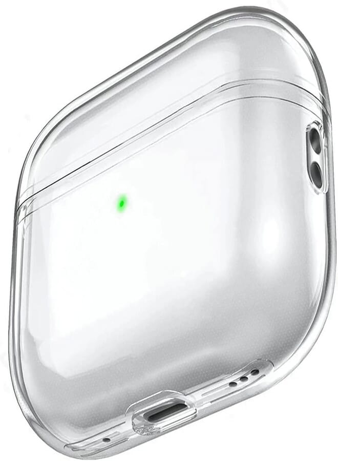 Next Next Store Clear Silicone Case Compatible with AirPods Pro 2nd Generation 2022, Compatible with Wireless Charging, with Keychain Strap, Full Protection, Stylish and Durable Design