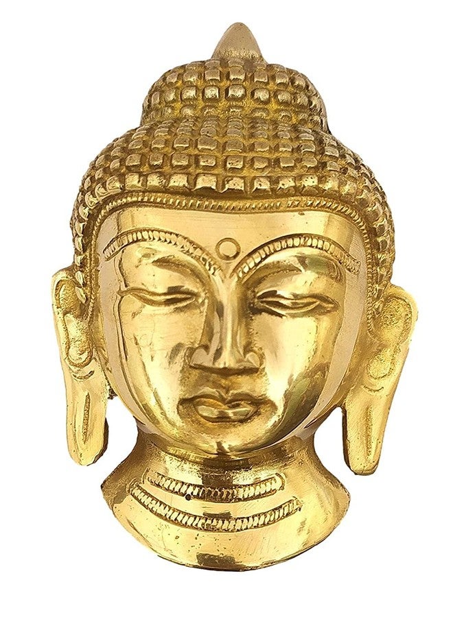 athizay تمثال بوذا معلق من النحاس الأصفر من أثيزاي، يُعلق على الباب أو الحائط، مصنوع من النحاس الأصفر، مقاس 13 × 8 سم، لتزيين المنزل (ذهبي). - Image 1