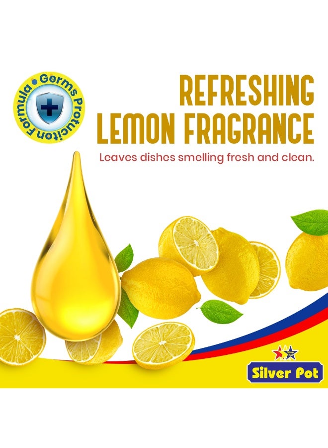 Silver Pot Lemon Dish Washing Liquid 20 Litres – (4 x 5 Litres) - Kitchen Dish Wash Gel - Tough on Grease & Oily Residue - Gentle on Hands - Fresh Lemon Fragrance - Image 2