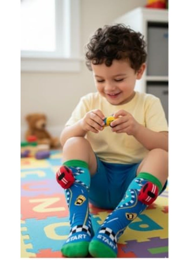 Glitters Funky 3D High Socks for Kids & Teens | Racing Car Cartoon Knee-High Socks | 3D Car Design | Soft Stretchable Fabric - Image 5