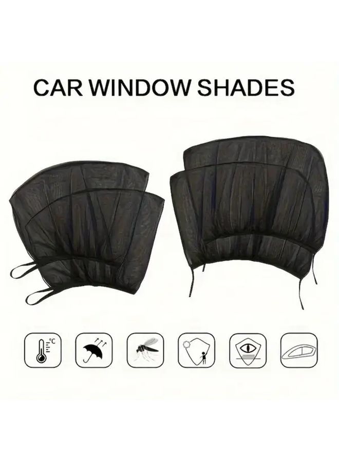 Universal Fit Car Window Sunshades 4PCS Set SUV Front Rear Windows UV Protection - Image 3