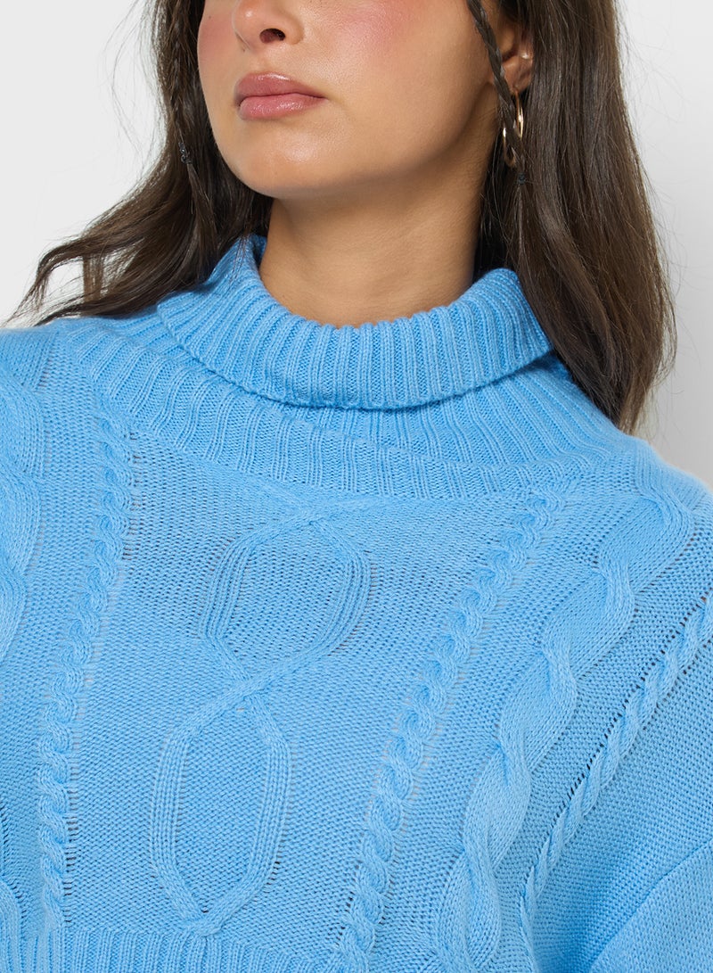 Ginger High Neck Cropped Sweater  - Image 3
