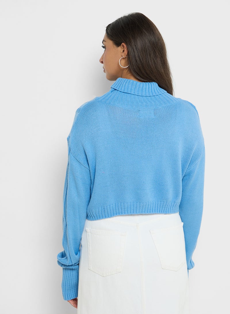 Ginger High Neck Cropped Sweater  - Image 2
