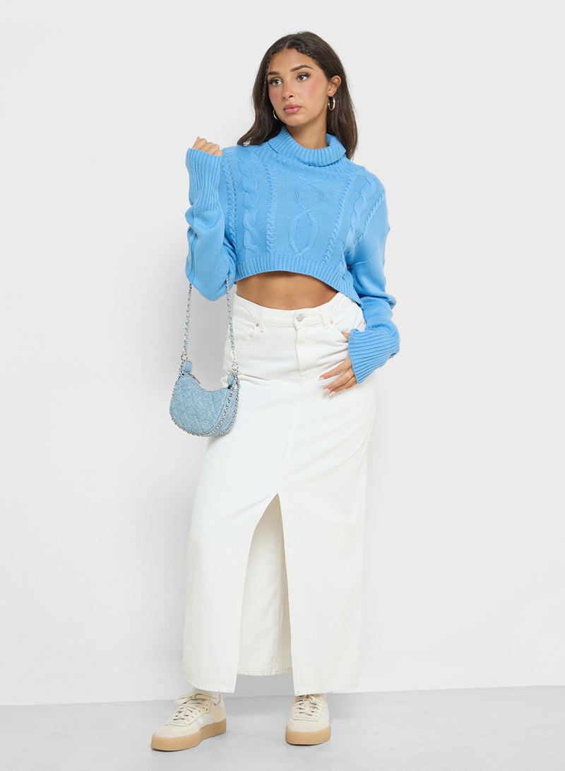 Ginger High Neck Cropped Sweater  - Image 4