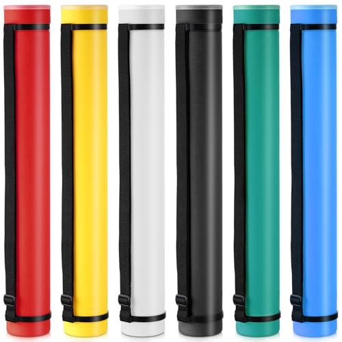 Yahenda 6 Pcs Expandable Blueprint Tubes Bulk Expand from 24" to 40" Poster Tube with Strap Storage Tubes with Caps Portable Round Carrying Case for Documents, Blueprints, Drawings, Art(6 Colors) - Image 1