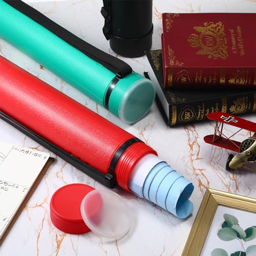 Yahenda 6 Pcs Expandable Blueprint Tubes Bulk Expand from 24" to 40" Poster Tube with Strap Storage Tubes with Caps Portable Round Carrying Case for Documents, Blueprints, Drawings, Art(6 Colors) - Image 5