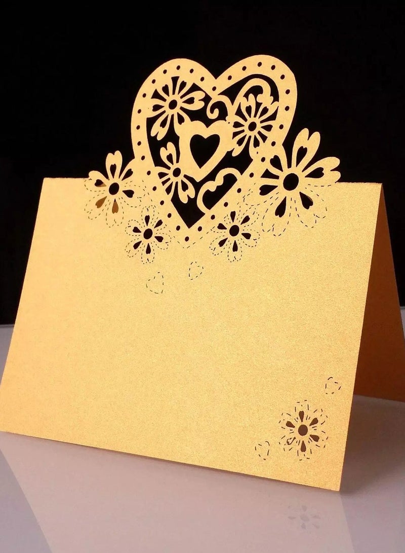 6pcs Heart Hollow Party Table Card  - Image 1
