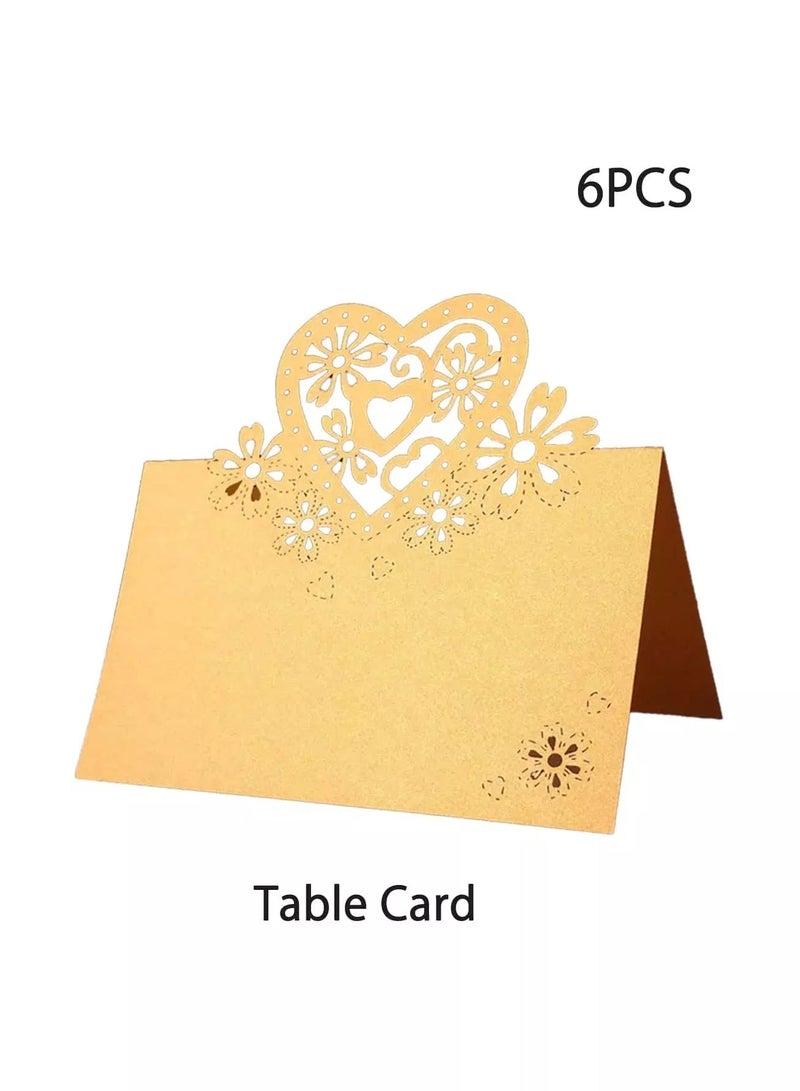 6pcs Heart Hollow Party Table Card  - Image 2