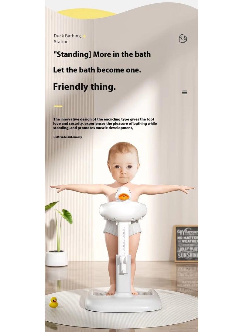 Adjustable Height Foldable Baby Bath Stand with Non-Slip Base – Bathing Support for Home & Daycare with Duck Head Design - Image 4