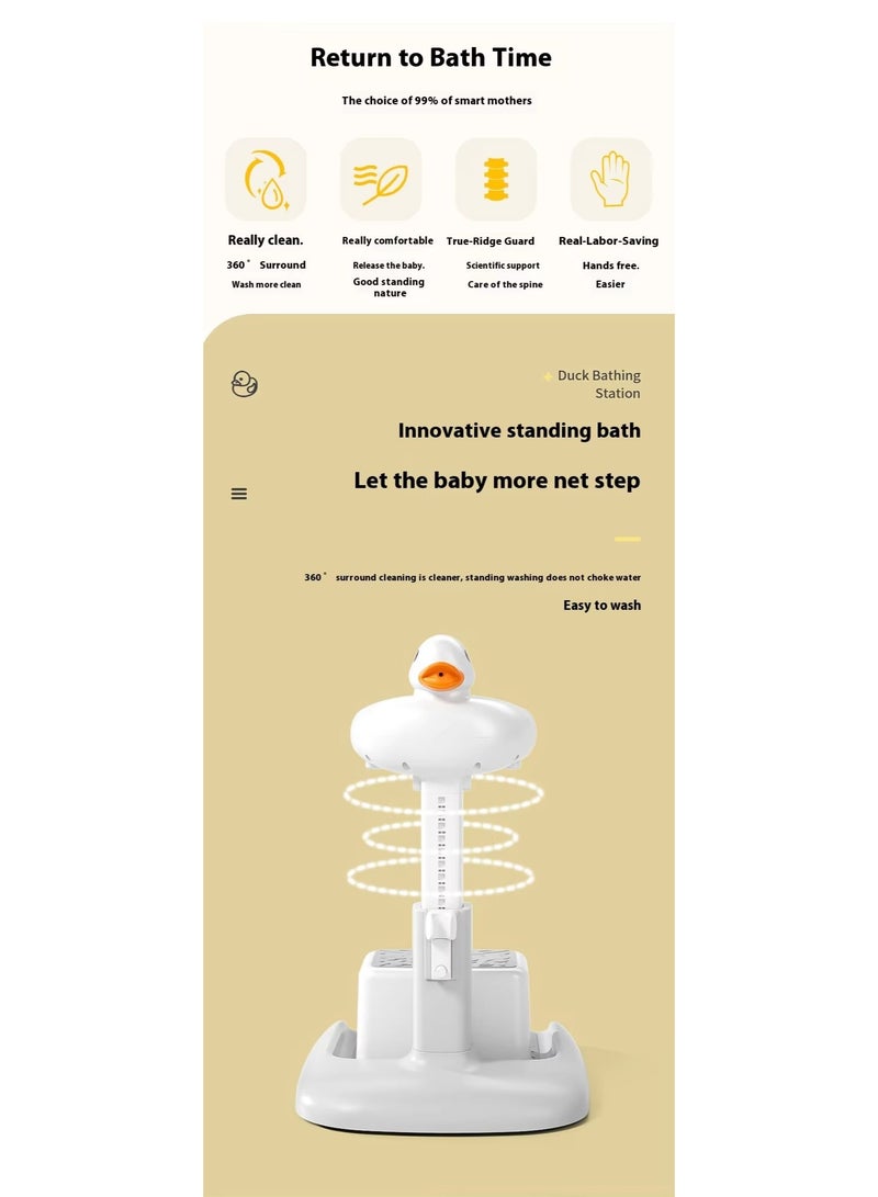 Adjustable Height Foldable Baby Bath Stand with Non-Slip Base – Bathing Support for Home & Daycare with Duck Head Design - Image 5
