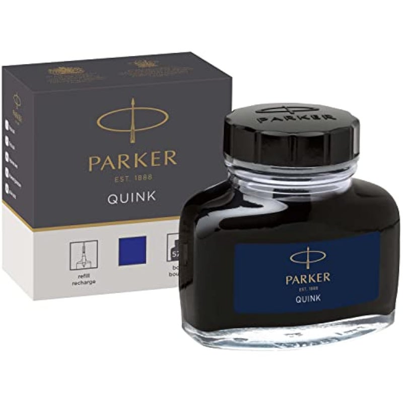 PARKER Fountain Pen Liquid Bottled Quink Ink, 57 ml, in a Box - Blue - Image 1
