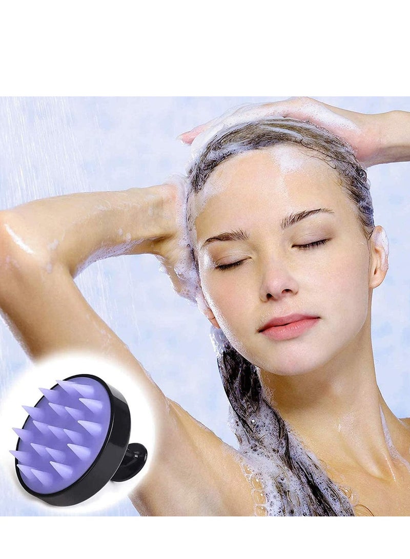 فرشاة شامبو لتدليك فروة الرأس للاستحمام، منظف فروة الرأس بشعيرات سيليكون ناعمة لنمو الشعر وعلاج القشرة، فرشاة رأس للعناية بالشعر بالزيت الجاف الرطب لجميع أنواع الشعر متعدد الالوان - Image 4