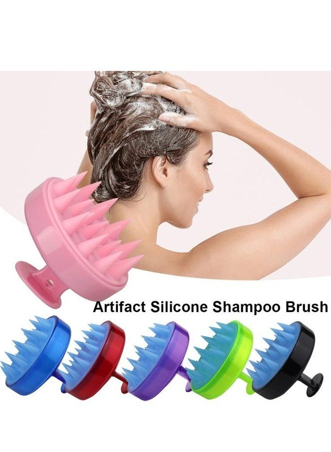 فرشاة شامبو لتدليك فروة الرأس للاستحمام، منظف فروة الرأس بشعيرات سيليكون ناعمة لنمو الشعر وعلاج القشرة، فرشاة رأس للعناية بالشعر بالزيت الجاف الرطب لجميع أنواع الشعر متعدد الالوان - Image 3