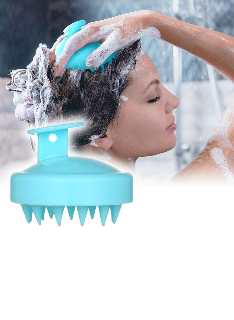 فرشاة شامبو لتدليك فروة الرأس للاستحمام، منظف فروة الرأس بشعيرات سيليكون ناعمة لنمو الشعر وعلاج القشرة، فرشاة رأس للعناية بالشعر بالزيت الجاف الرطب لجميع أنواع الشعر متعدد الالوان - Image 1