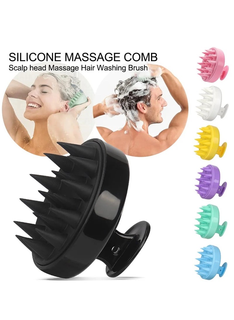 فرشاة شامبو لتدليك فروة الرأس للاستحمام، منظف فروة الرأس بشعيرات سيليكون ناعمة لنمو الشعر وعلاج القشرة، فرشاة رأس للعناية بالشعر بالزيت الجاف الرطب لجميع أنواع الشعر متعدد الالوان - Image 2