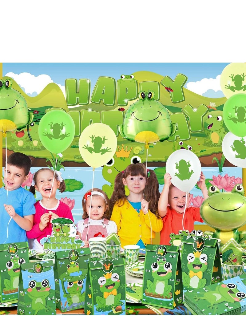 SYOSI 24 Pack Frog Party Paper Bags Candy Gift Bag with 36 Pcs Frog Stickers Cute Cartoon Shower Frog Themed Birthday Party Decorations Spring Themed Birthday Party Supplies Gifts for Kids - Image 3