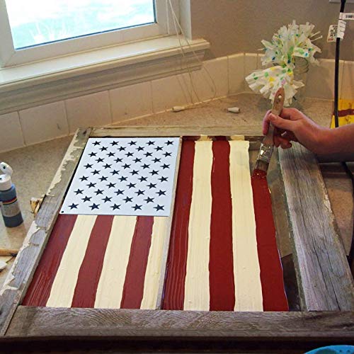 WISYOK 12 Pieces American Flag 50 Star Stencil Templates, 6 Sizes American Flag Templates, Ideal for DIY Crafts Design, Independence Day Project, American Flag Projects - Image 5
