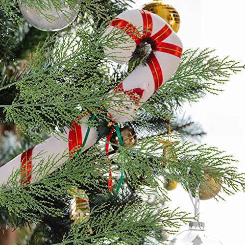 Alpurple 25 PCS Artificial Pine Branches-13.7 Inches Fake Greenery Plants Pine Sprigs-Faux Pine Leaves Picks for DIY Garland Crafts Christmas Embellishing and Home Garden Decoration (25PCS) - Image 4