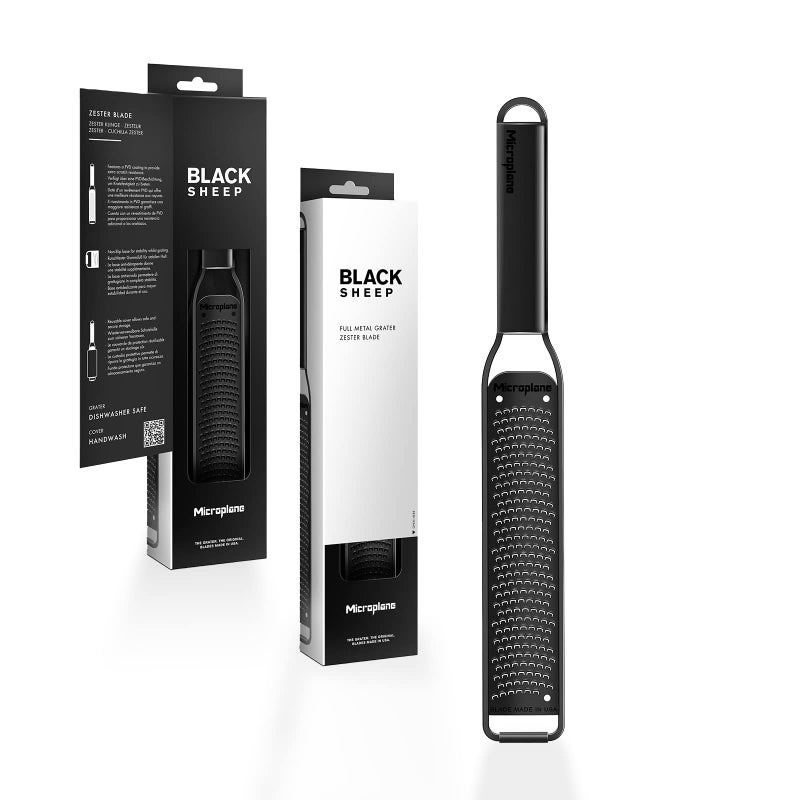 Microplane Kitchen Zester Grater with a StainlessSteel Blade  Made in USA for citrus parmesan ginger chocolate  nutmeg from the Black Sheep Series