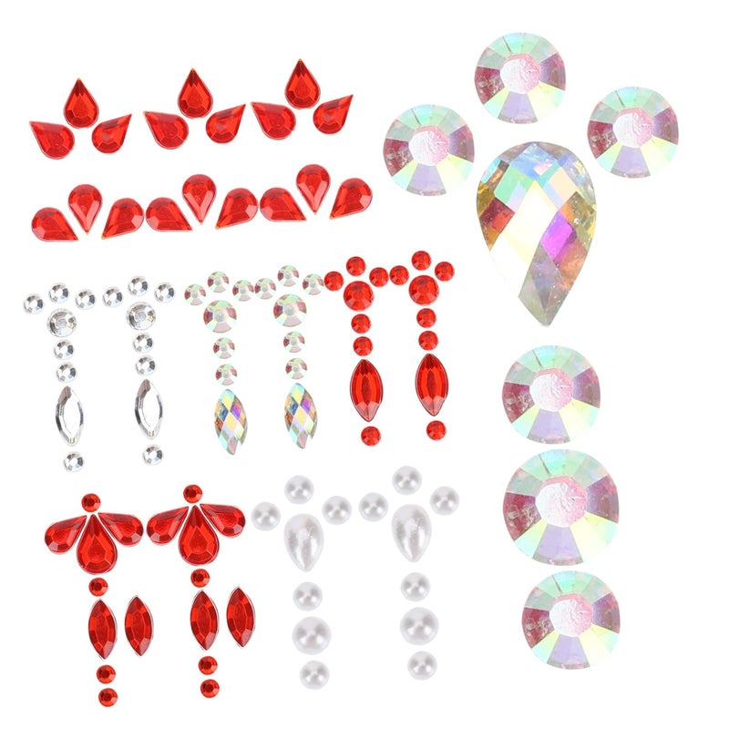 7 Sheets Forehead Jewels Face Stickers for Women Body Jewels for Festivals Parties and Cosplay Sparkling Face Gems for Halloween Masquerade and Themed Events - Image 1