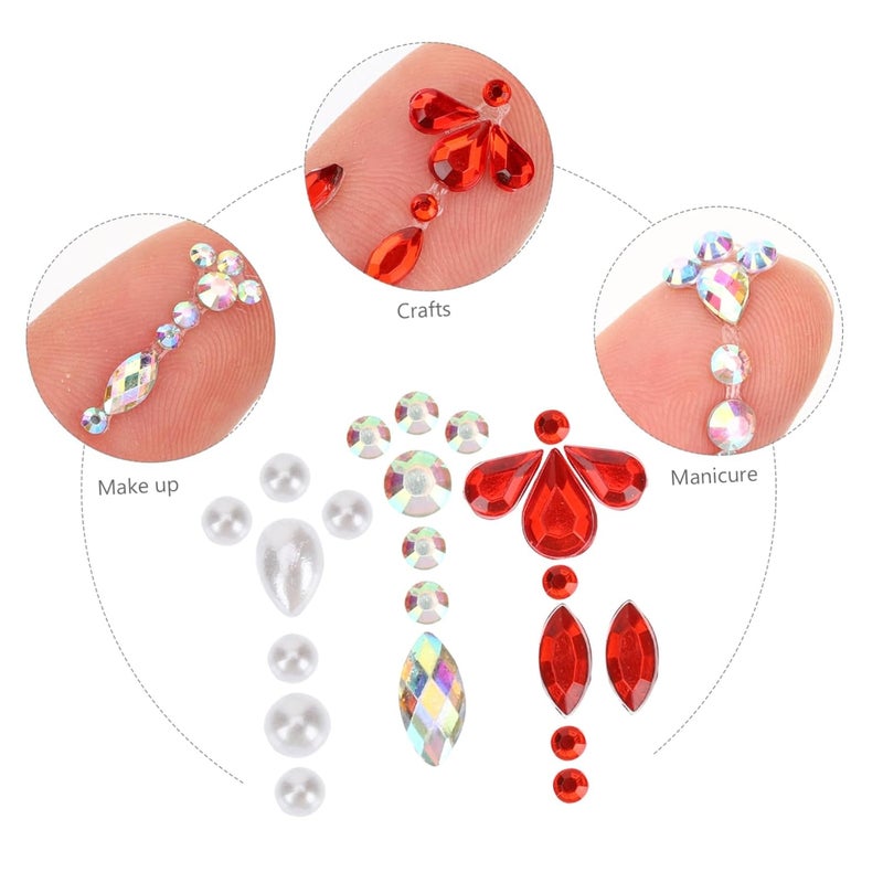 7 Sheets Forehead Jewels Face Stickers for Women Body Jewels for Festivals Parties and Cosplay Sparkling Face Gems for Halloween Masquerade and Themed Events - Image 2