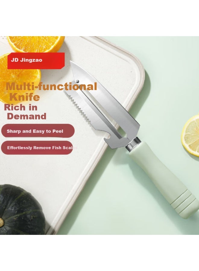 JD.com Jd Original Qingyan Fruit Knife, Stainless Steel Multi-functional Household Peeler [for Fish Scales], Large Size - Image 1
