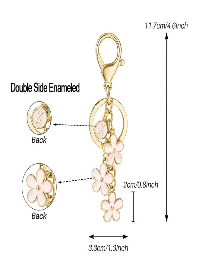 Plexaris Keychain for Girls Cute, 2Pcs Aesthetic keychain, Letter K and Bee Flower Keychains, Keychain Accessories for Bags and Backpacks, Stylish Gift for Teenage Girls and Young Women - Image 2