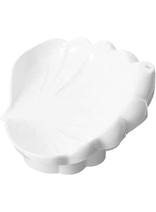 Ivory White Soap Dish Tray With Drainage Sturdy Bathroom Soap Holder Non Soaking Storage Organizer - Image 1