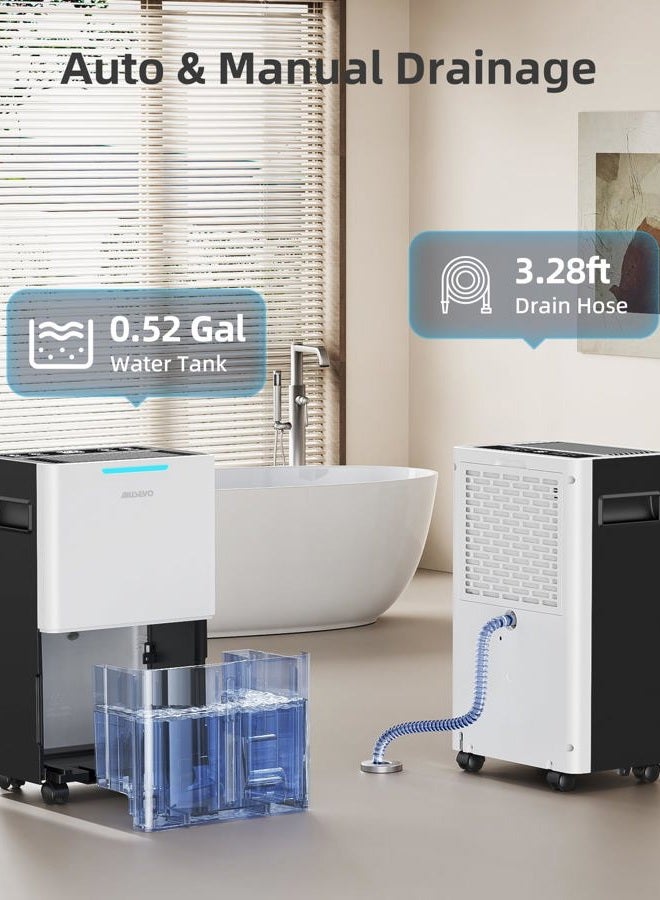 Aiusevo 1500 Sq. ft Dehumidifier for Basement and Large Room, 21 Pints Dehumidifiers for Home with Drain Hose, Intelligent Humidity Control, 3 Modes, 24H Timer, Ideal for RV, Bathroom, Bedroom - Image 5